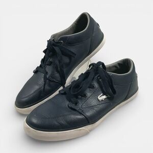 Lacoste Bayliss 118 1 U Navy Blue Crocodile Logo Lace Up Shoes Mens US 8.5 EU 41